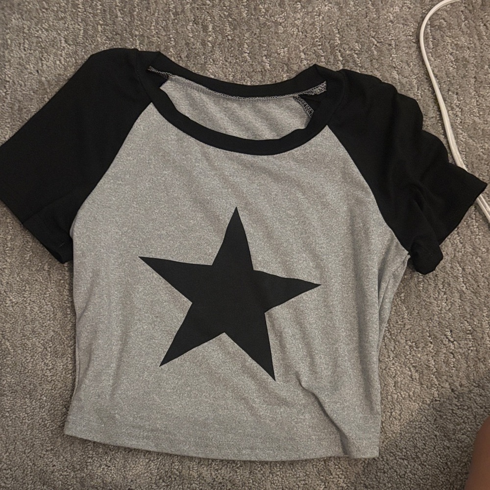 SHEIN Black and Gray Star Tee